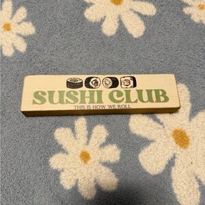 Sushi Club Decorative Sign - Cream and Green